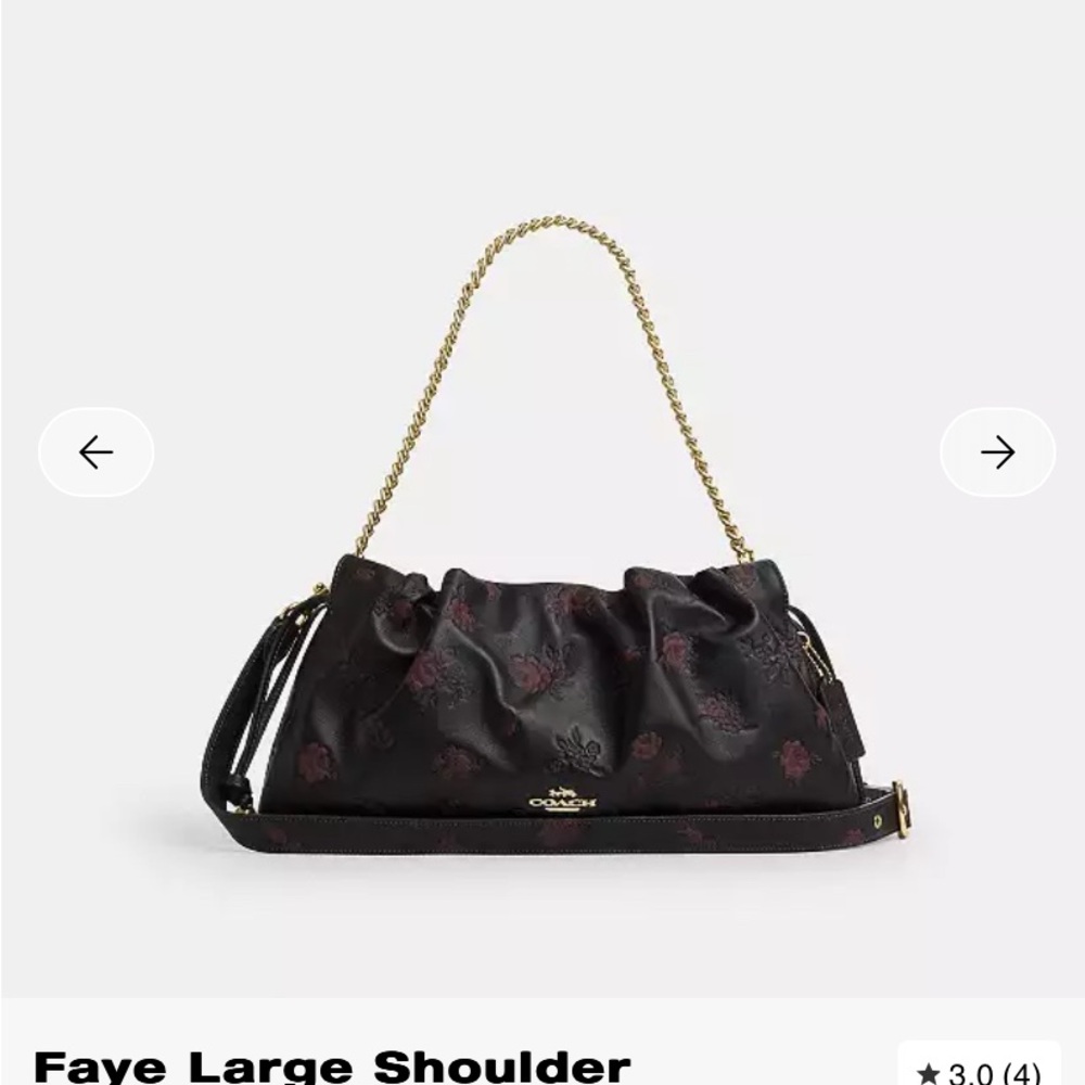 Coach Black and Purple Floral Shoulder Bag